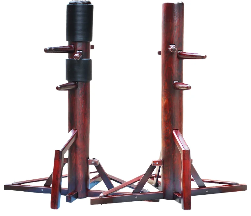 Free Standing Kung Fu Wooden Dummy Wing Chun with Standard Design 4 Color Options for Martial Arts Training