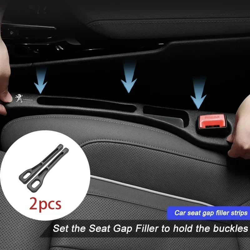 Car Seat Gap Filler Car Seat Gap Plug Strip with 2 Grooves Seat Gap Storage For Peugeot 407 3008 307 308 206 508 208 207 607