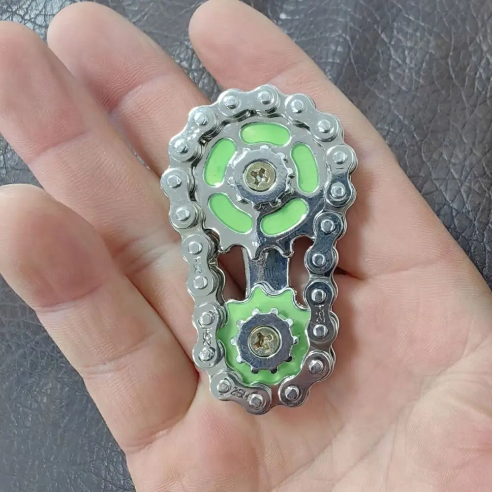 Żyroskop Świecący Fidget Spinner Metalowy Kreatywny Spinner Ręczny Łańcuszek Koło Zębate Modne Łańcuszki Koło Zębate Łańcuch Koło Zębate Żyroskop Dla Dorosłych