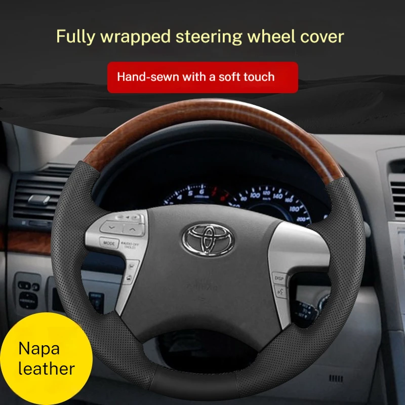 

Hand-stitched steering wheel covers specifically designed for Toyota 6th-generation Camry and Highlander