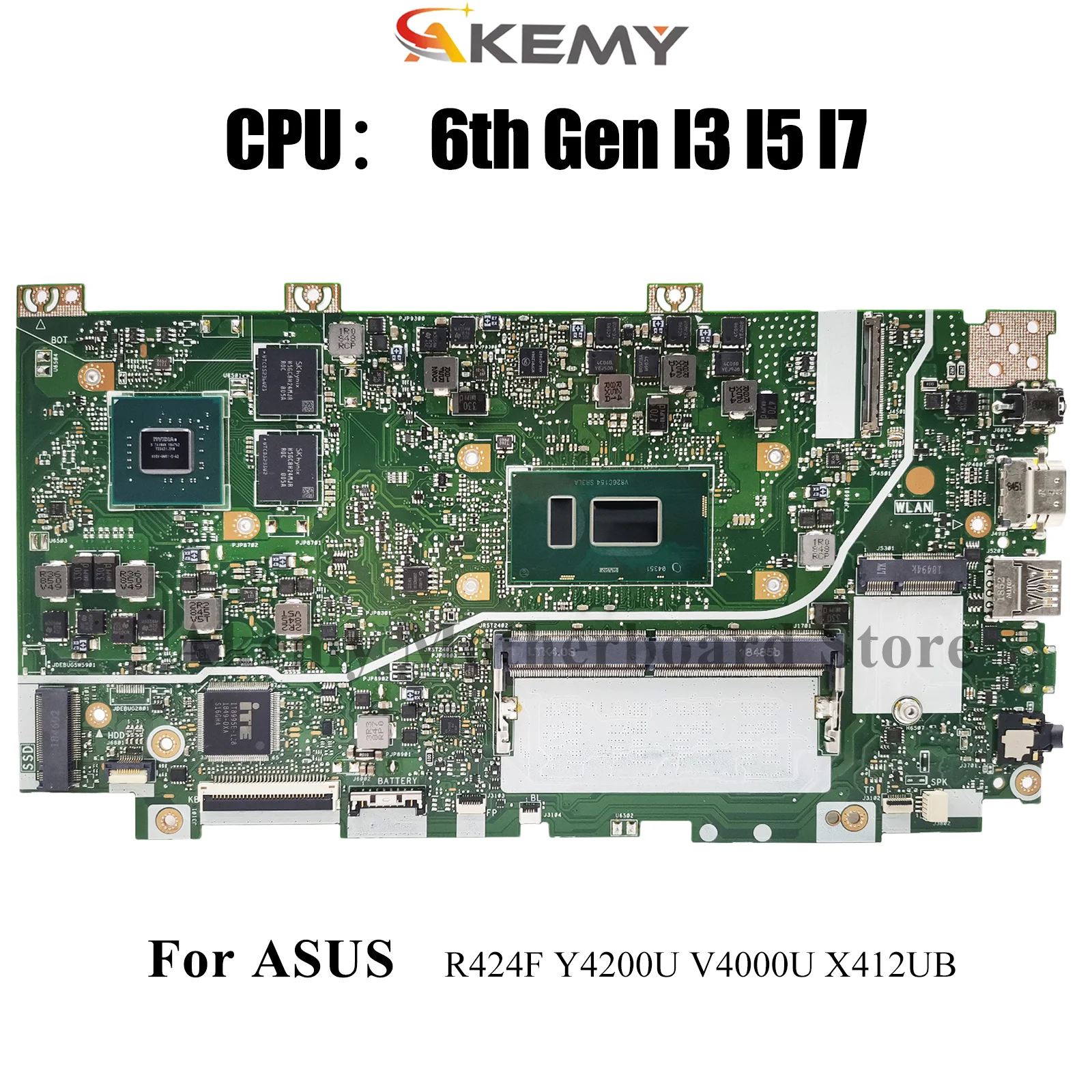 Placa base para ordenador portátil X412UF para ASUS VivoBook Y4200U V4000U X412UF X412UB X412U R424F con I3 I5 I7 CPU pruebas OK envío rápido