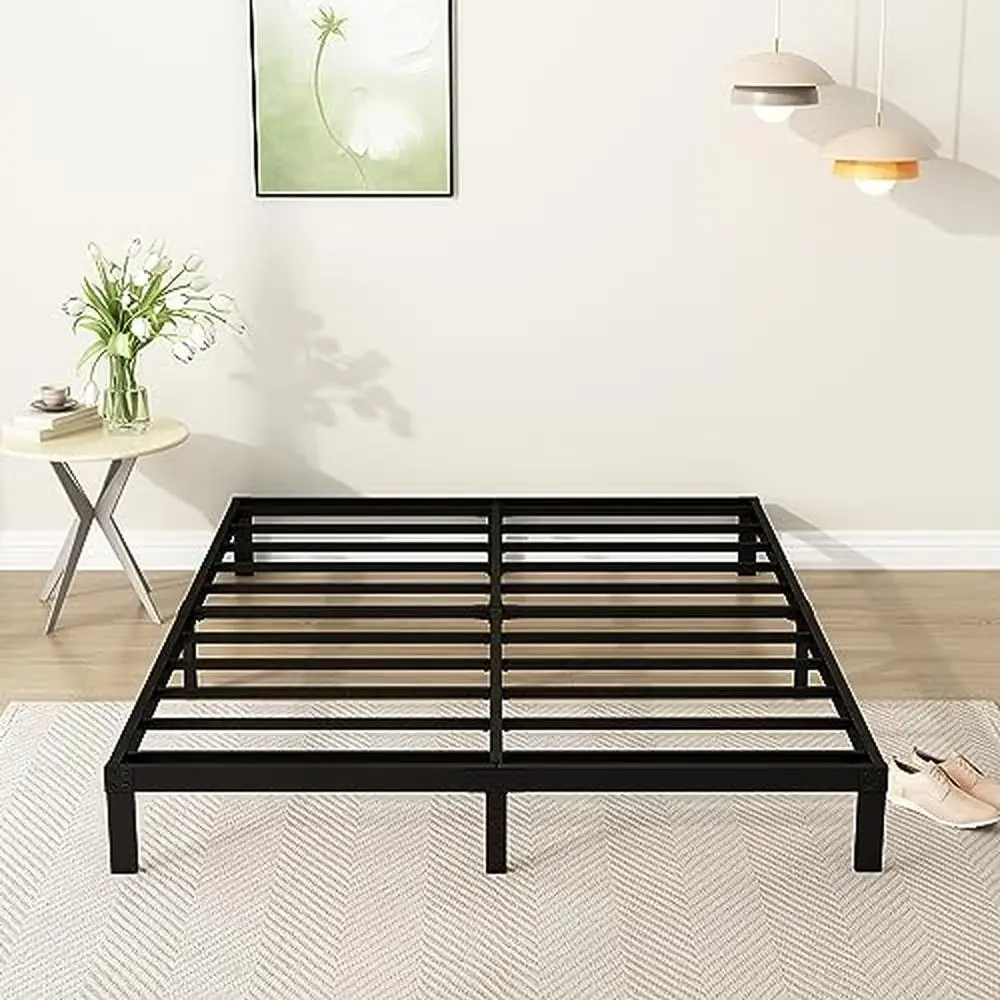 

9" King Metal Platform Bed Frame Sturdy Noise-Free Mattress Foundation Easy Assembly & Minimalist Design No Box Spring Needed