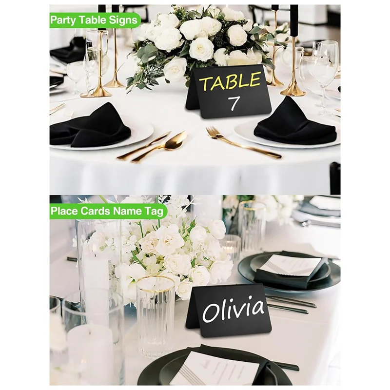 【Livraison Rapide】12 Pack 4 Inch X3 Inch Mini Chalkboard Signs For Party-Buffet,Food Labels For Party-Supplies-Wedding Table Sig