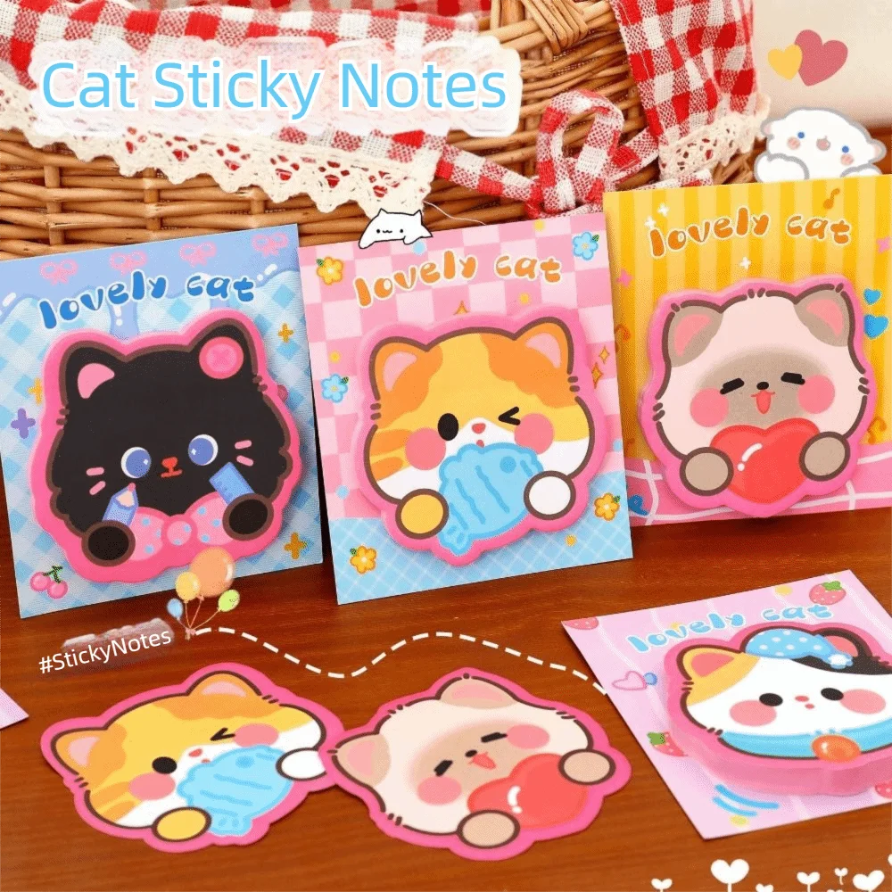 

30 шт./компл., толщина бумаги, липкая заметка в форме кошки, не легко повреждается, бумажные заметки, блокнот, сильная вязкость
