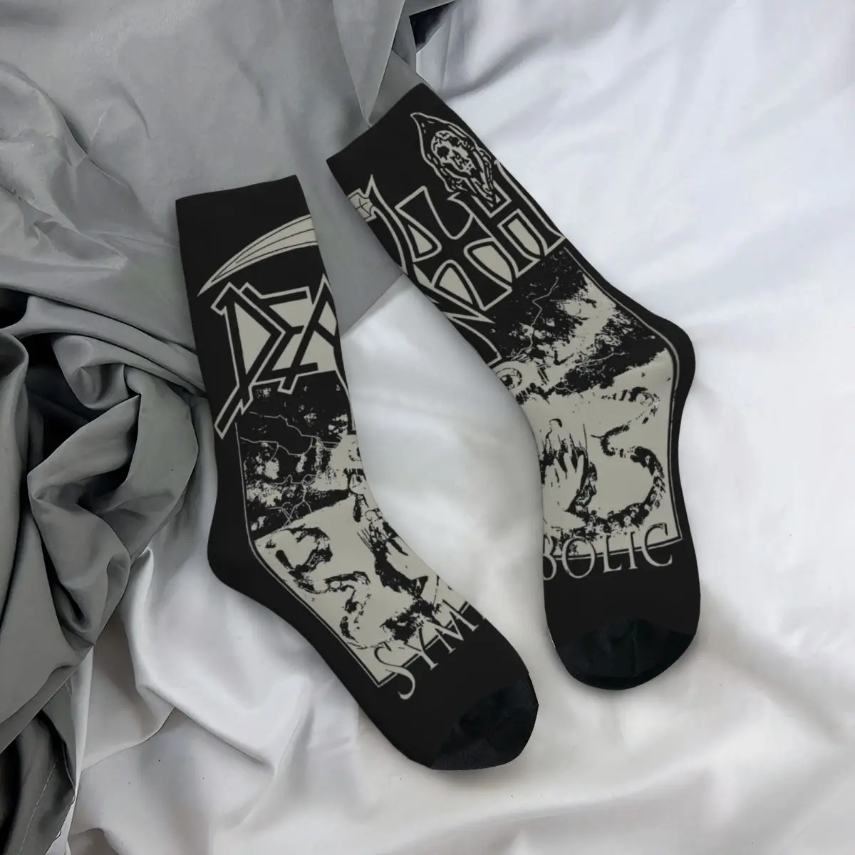 Colorful Death Band Basketball Socks Polyester Crew Socks for Unisex