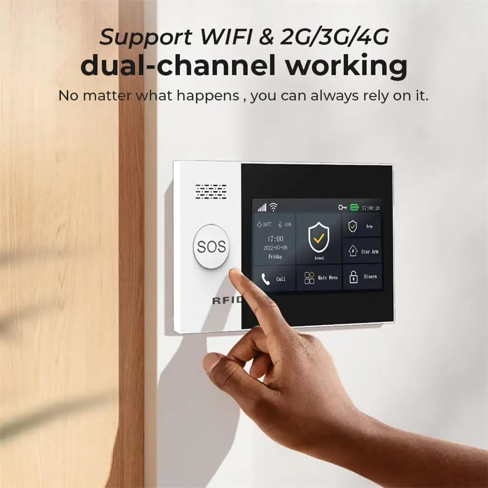 GSM Smart Life Tuya Wifi 4G Security Alarm System 433MHZ ทํางานร่วมกับ Alexa Home Burglar Motion Detector เซ็นเซอร์ประตู