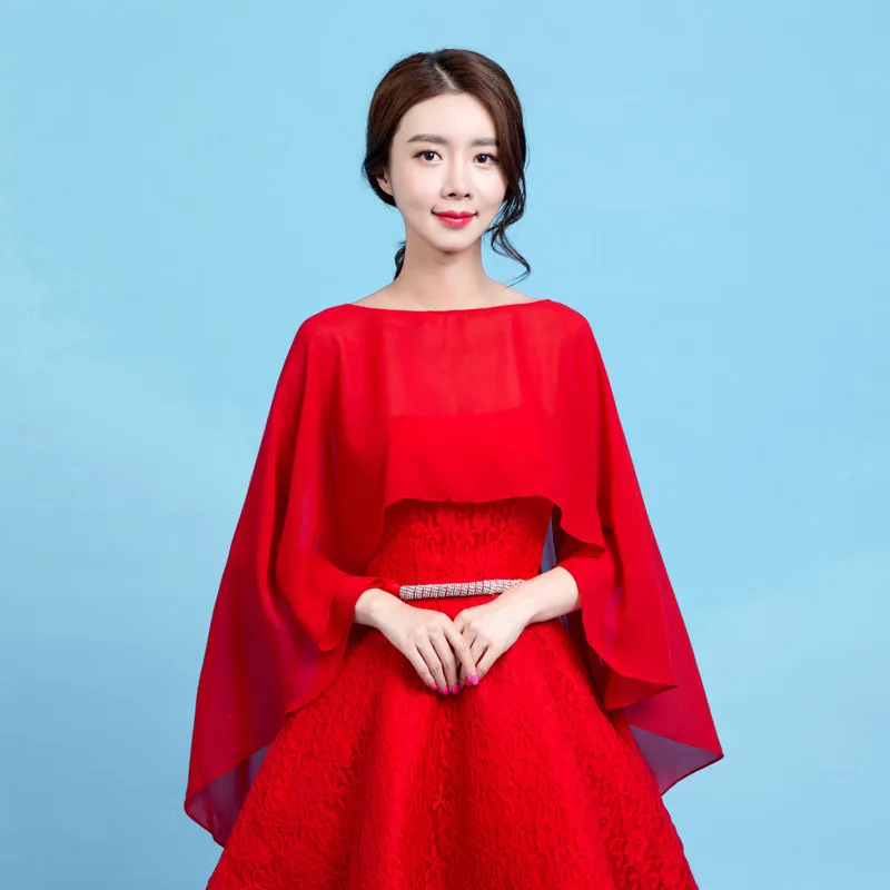 Fashion Korean style women Wedding shawl, chiffon  shirts,candy color chiffon blouse tops Dress cape