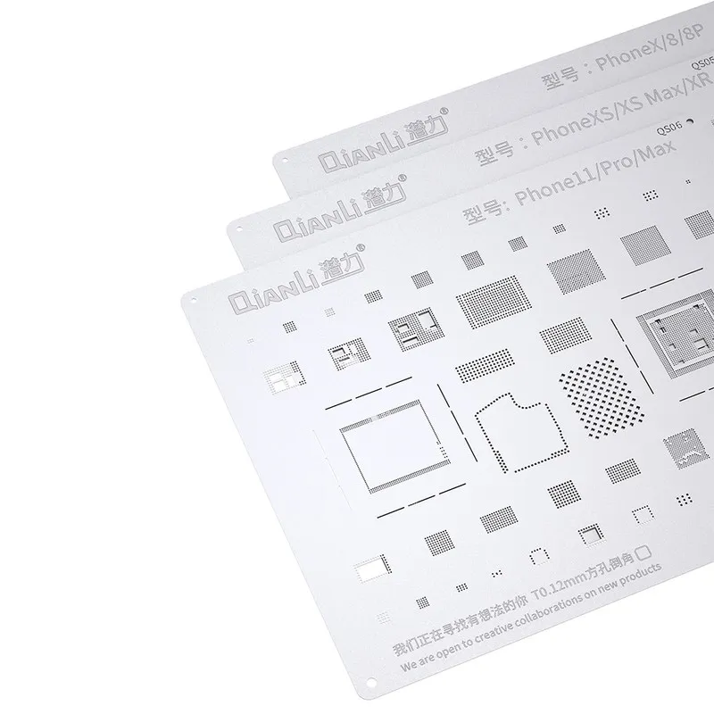 Imagem -03 - Qianli-bga Kit Estêncil Reballing Plantio de Estanho Rede de Solda Iphone 15 14 13 12 11 Pro Max xs Max xr x 8p 7p 6s 6