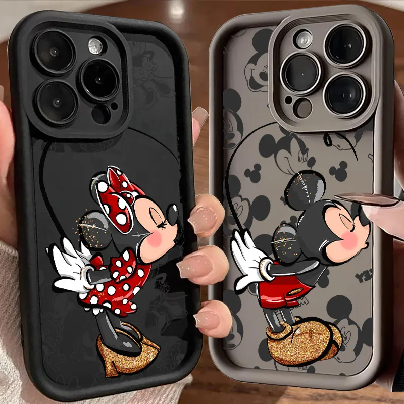

Disney Mickey Minnie Mouse Love Phone Case For iPhone 17E 11 12 13 14 15 16 17 Pro Max Fundas 17 Air Plus 16e 13 Mini Back Cover