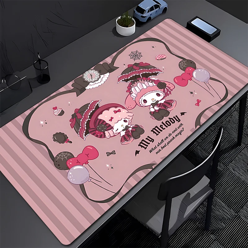 

Mouse Pad XXL My Melody Anime Gaming Accessories Varmilo Keyboard Pad Desk Mat Gabinete Gamer Carpet 90x40cm Mousepad Mouse Mat