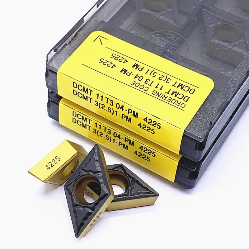 10 шт. DCMT11T304 4230 4240 11T308-PM 4225 инструменты для внутренней обточки, карбидная вставка, высококачественный токарный станок, режущий инструмент