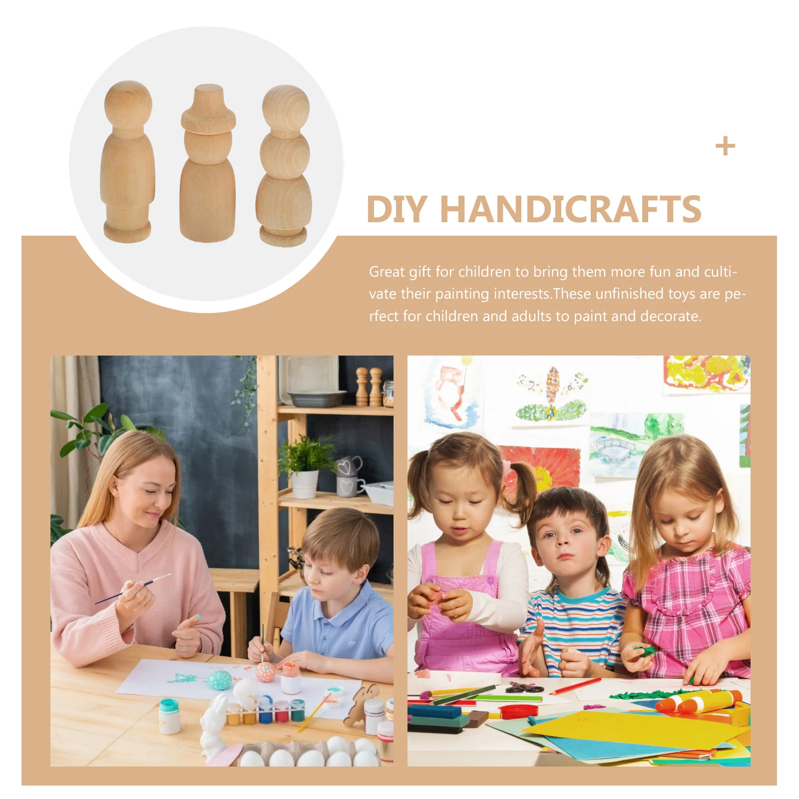 

30Pcs Blank Wooden Figurines DIY Painting Kit for Kids and Adults Creative Craft Projects Educational Art Activity Decor Pieces