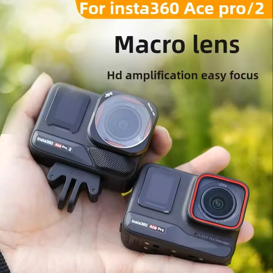 JSR HD زجاج بصري 10X فلتر عدسة ماكرو لـ Insta360 Ace Pro/Ace Pro 2 (فقط) ملحقات كاميرا الحركة