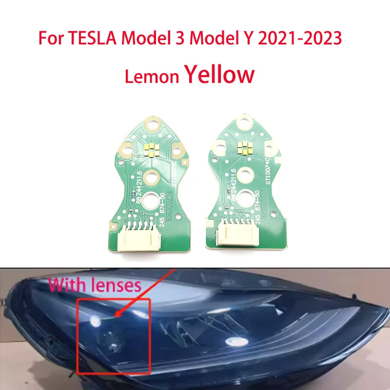 

1 пара для TESLA Model 3 Model Y 21-23 лимонно-желтая автомобильная грыжа DRL чип ангельские глаза модификация света автомобильные фары чип балласта