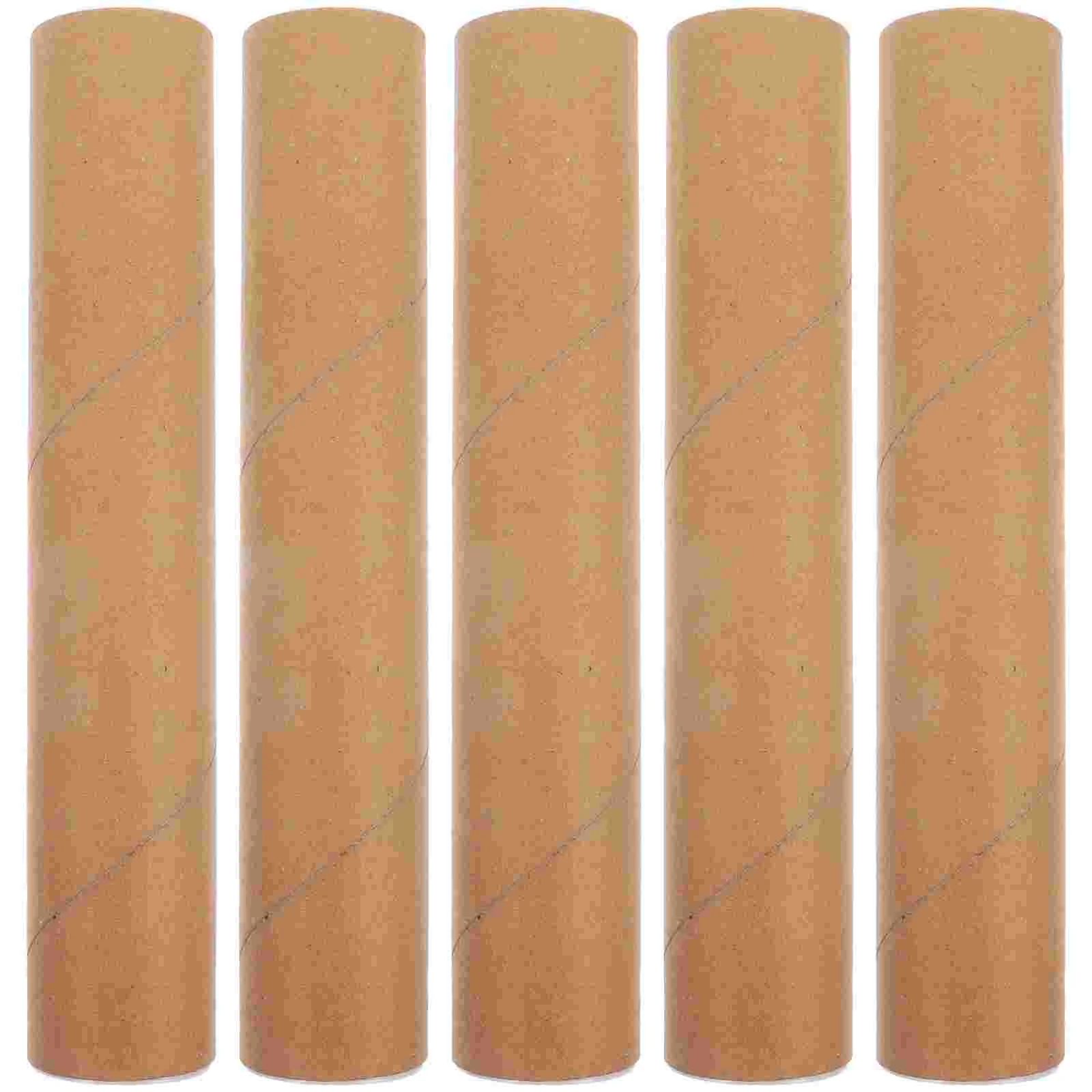 5 Pcs Postal Tube Poster Painting Document Blueprint Cardboard Roll Wall Thickness 3mm Tubes Multipurpose Round