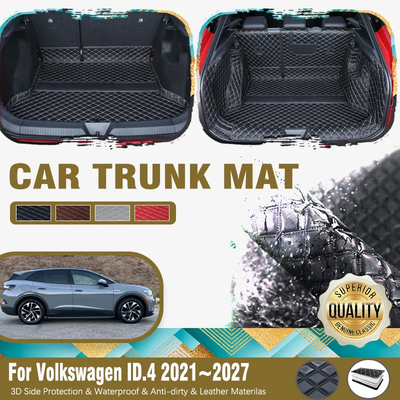 

Leather Car Trunk Mats For Volkswagen ID.4 VW ID4 2021 2022 2023 2024 2025 2026 2027 Anti-dirty Pads Cargo Cover Auto Acessories