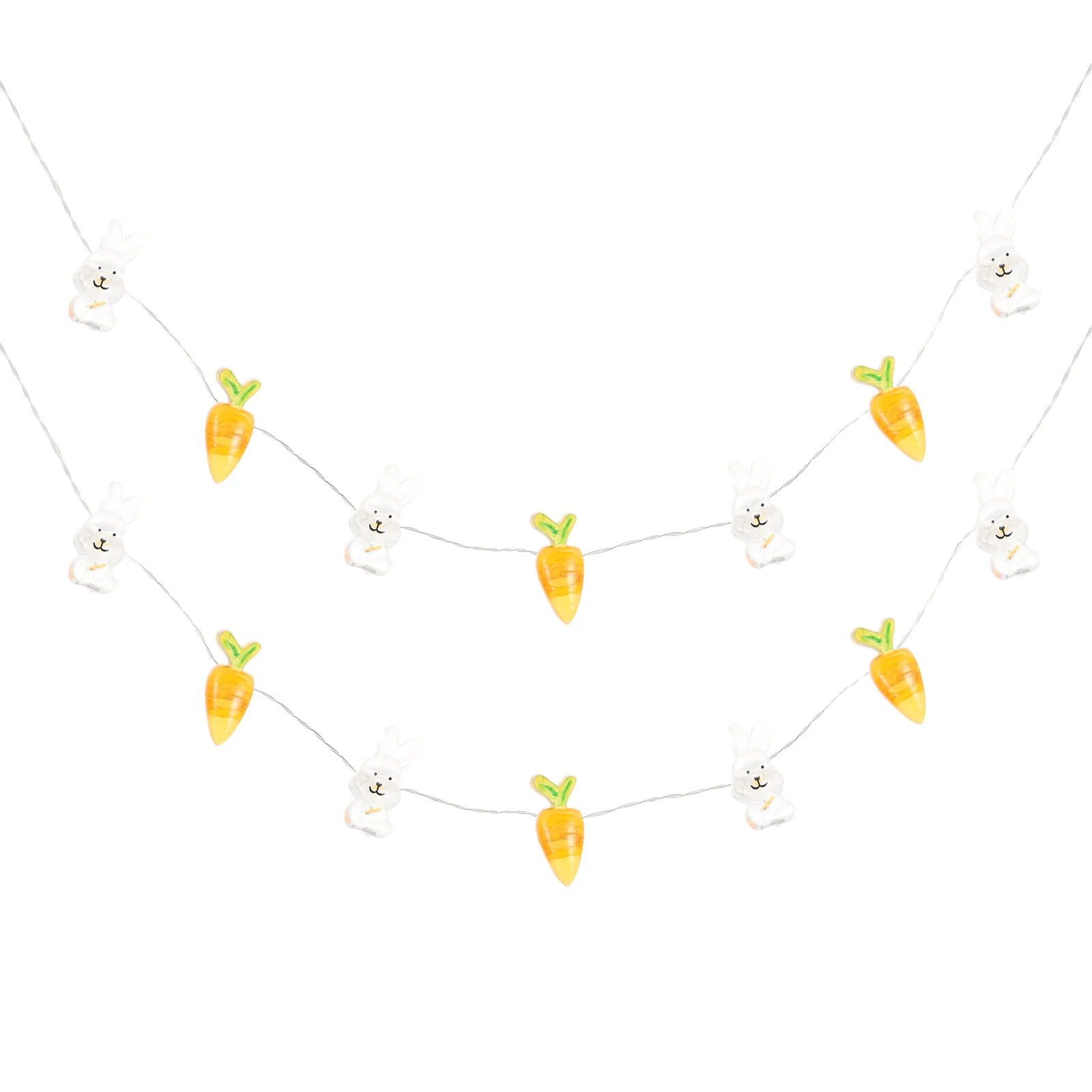 الأسلاك النحاسية LED أرنب عيد الفصح سلسلة ضوء براعة رائعة البلاستيك مصباح للزينة ساحة المنزل ديكور احتفالي #6