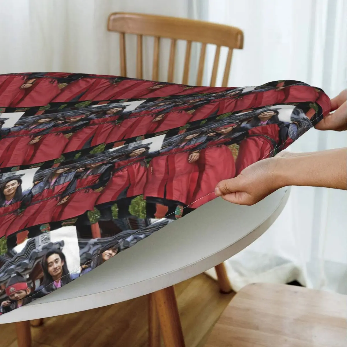 Cast Of Hwarang TV Waterproof Round Tablecloth Oilproof Table Cloth for Kitchen Events Dining Table Cover