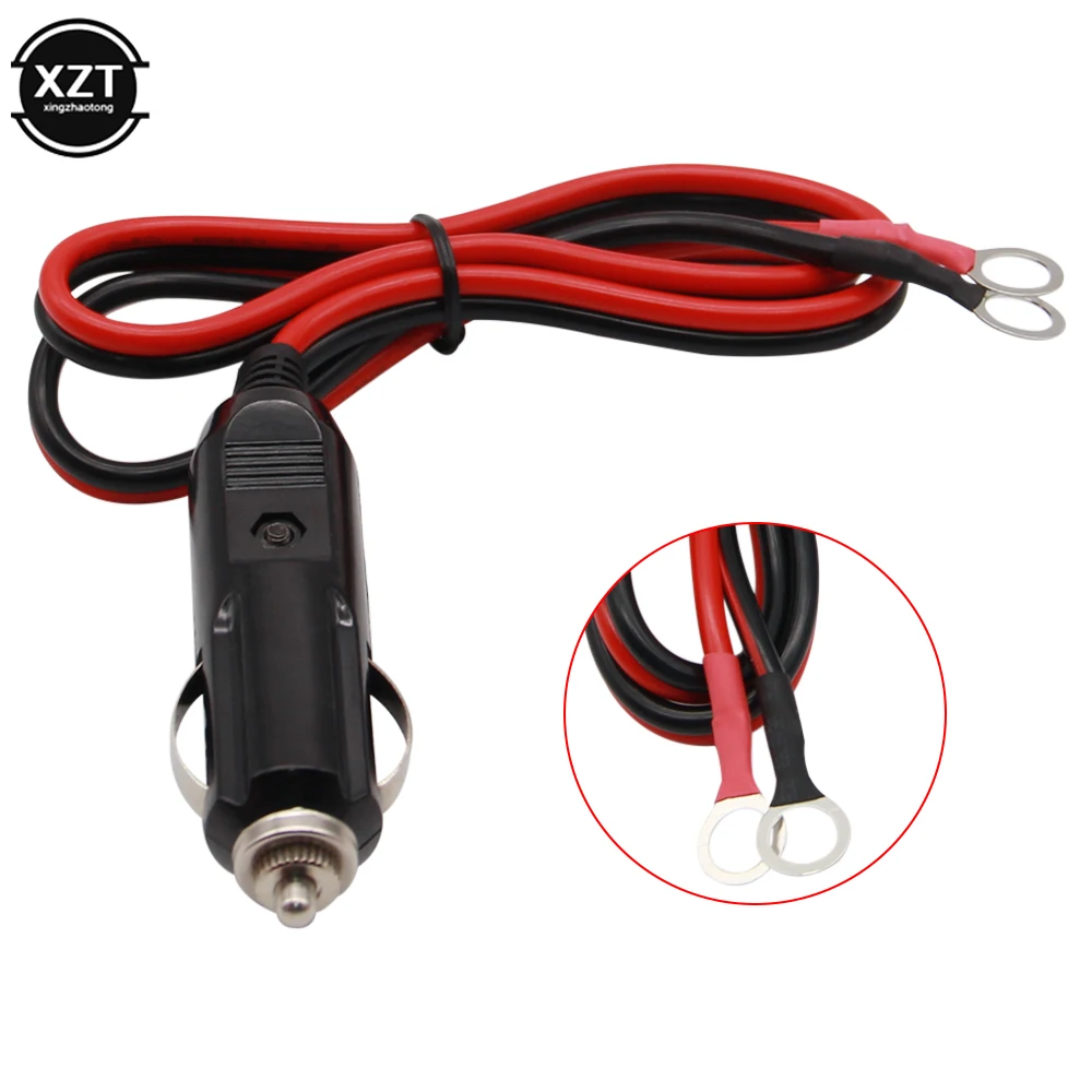 12V / 24V Car Extension Cable for Cigarette Lighter Dustproof Waterproof Car Battery Terminal Alligator Clip Socket Adapter 60cm