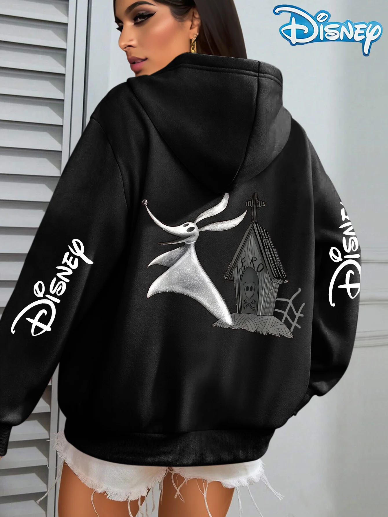 بلوفر نسائي رسمي للهالوين من ديزني بأكمام طويلة للخريف والشتاء ملابس غير رسمية ملابس حصرية لمحبي ديزني