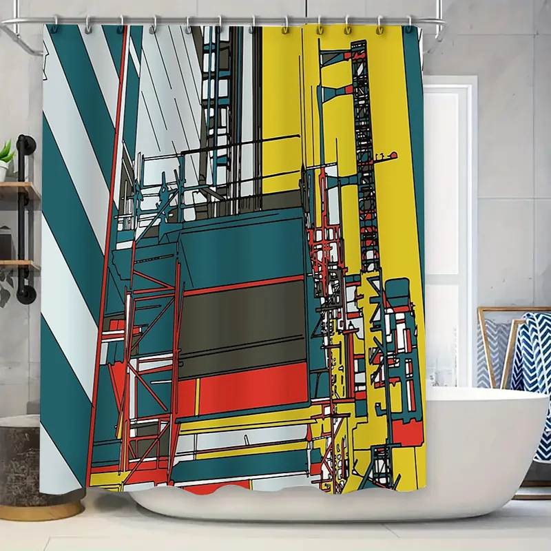 

Bathroom Shower Curtain Vintage Abstract Art Washable Fabric Liner Home Decor Modern Waterproof Showercurtain