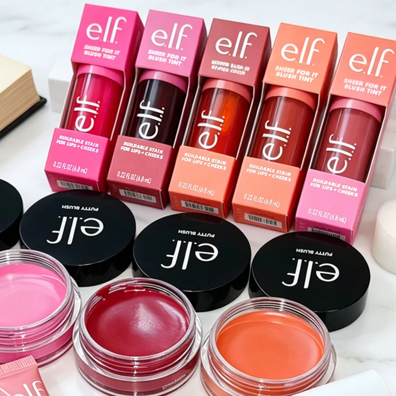 Elf Dual-Use Liquid Blush Pink Positive Plums Up Plumping Lip Gloss Makeup 8 Colors Cream Blush Lasting Easy To Color Cosmetics