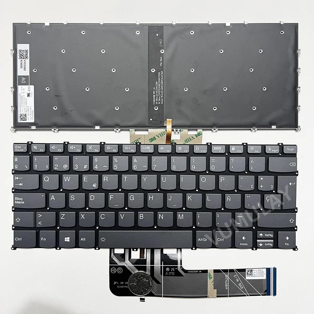 Hiszpańska podświetlana klawiatura do Lenovo IdeaPad 3-14ABA7 3-14IAU7, 5-14ABA7 5-14IAL7,5Pro 14ITL6 14ACN6 14ARH7 14IAP7,Yoga 7-14ITL5,7-14ACN6,FLEX 7-14IAU7,7-14IRU8,Slim 7-14ARE05,7-14IIL05,7-14ITL05,7-14ARH7,14IAP
