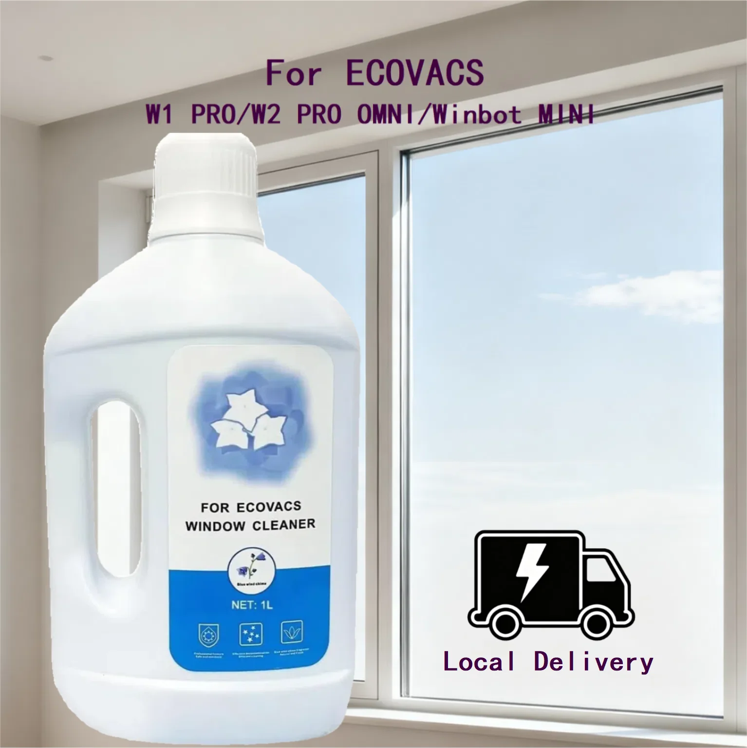 

Winbot Cleaning Solution, Window Cleaning Liquid Compatible with ECOVACS Winbot W2 PRO Omni/W2 Omni/W2 PRO/W1 PRO/WINBOT MINI,1L