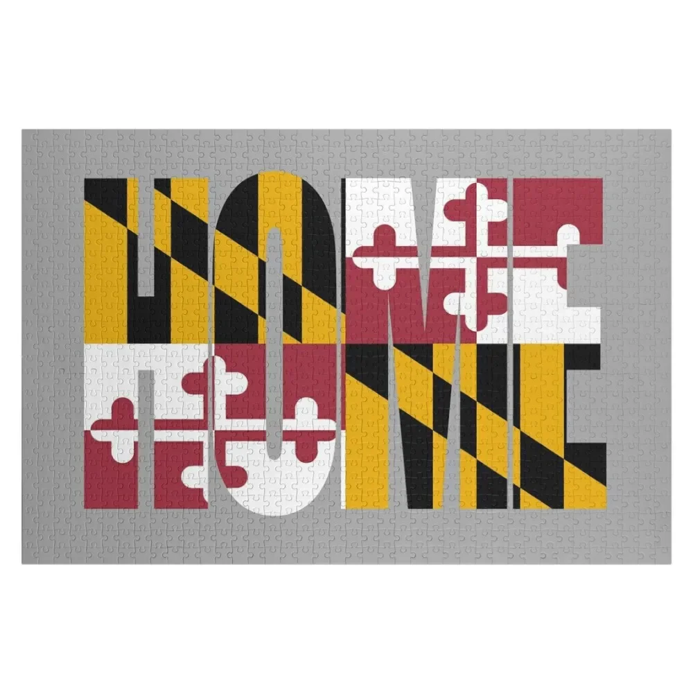 

Maryland Home - State Flag Jigsaw Puzzle Diorama Accessories Christmas Gifts Iq Name Wooden Toy Puzzle