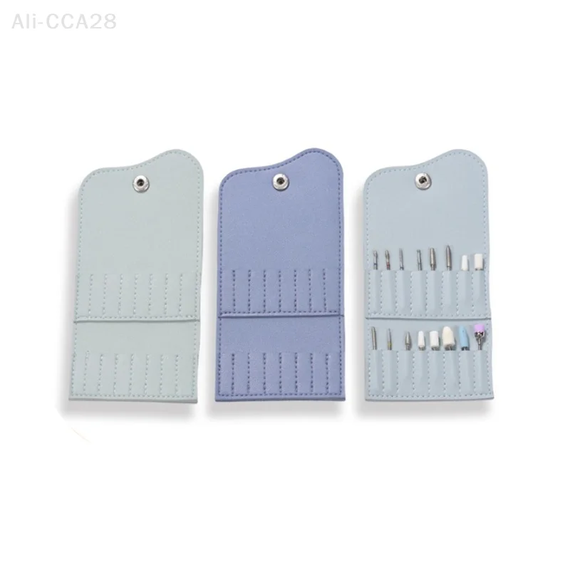 16 posições dobrável prego brocas saco portátil titular diy unhas arte ferramenta de armazenamento macio carteira sacos acessórios manicure