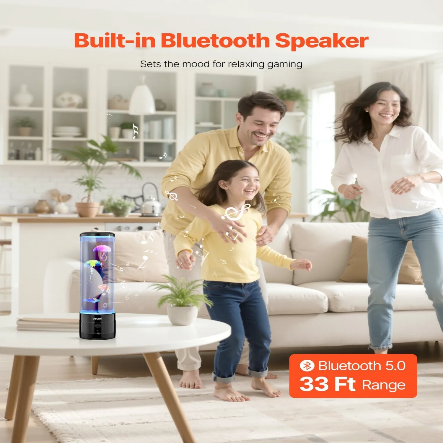 VEVOR Sensory Bubble Tube Lamp 16 Remote-controlled Color Water Fish Lamp