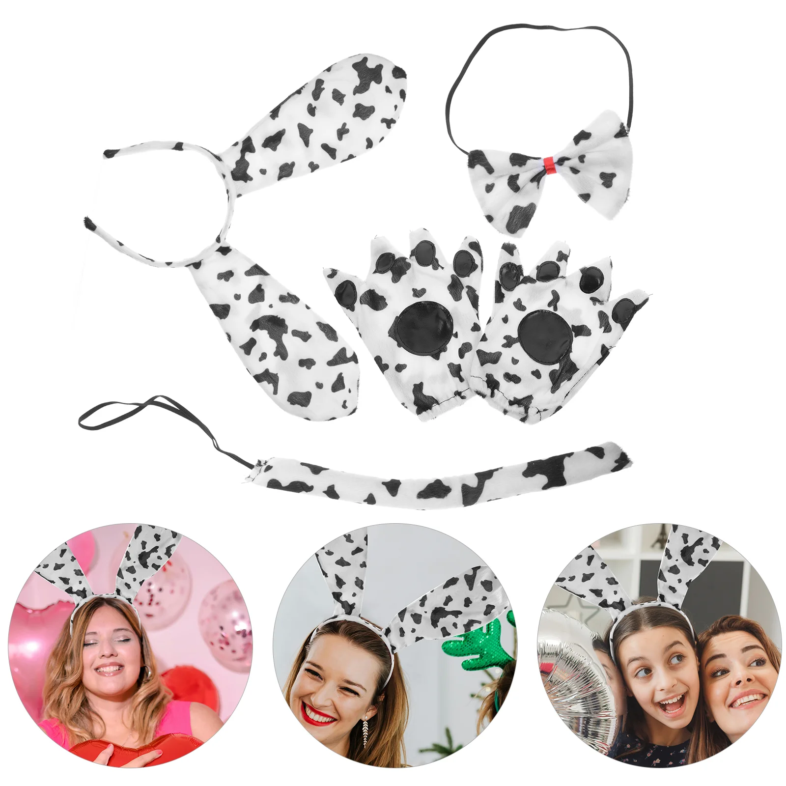 

Dog Clothing Accessories Cow Costume Ears Animal Cosplay Headband Kit Halloween Supplies Headgear Child