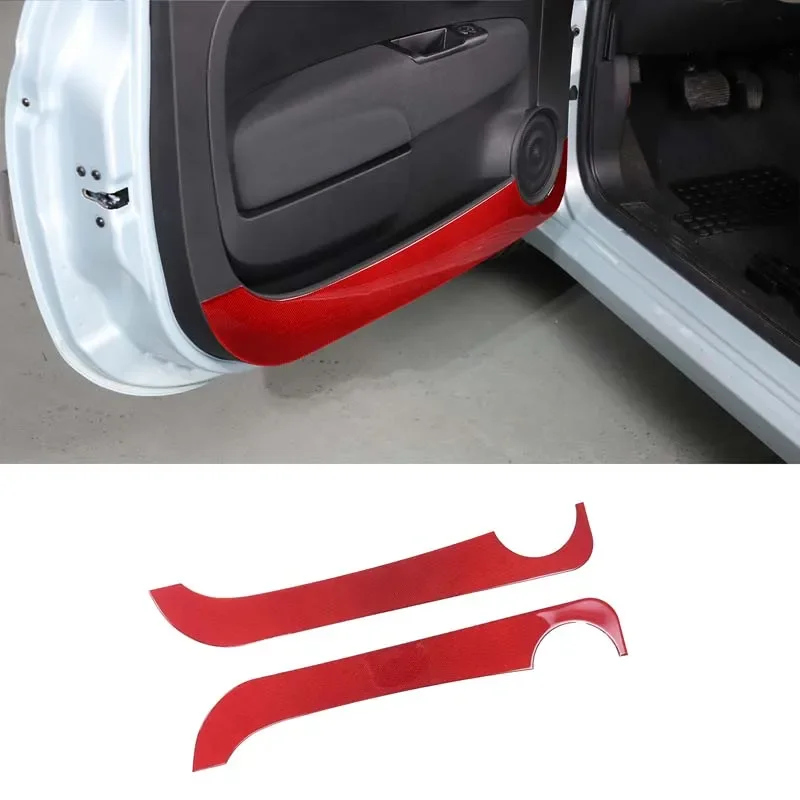 

For Fiat 500 2011-2019 Soft Carbon Fiber Car Inner Door Protection Anti-kick Protection Panel Trim Sticker Car Accessories