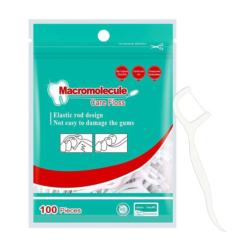 KOHEEL-DF Macromolecule Dental Floss Picks, Professional Tooth Floss, 4Pack,100PCS