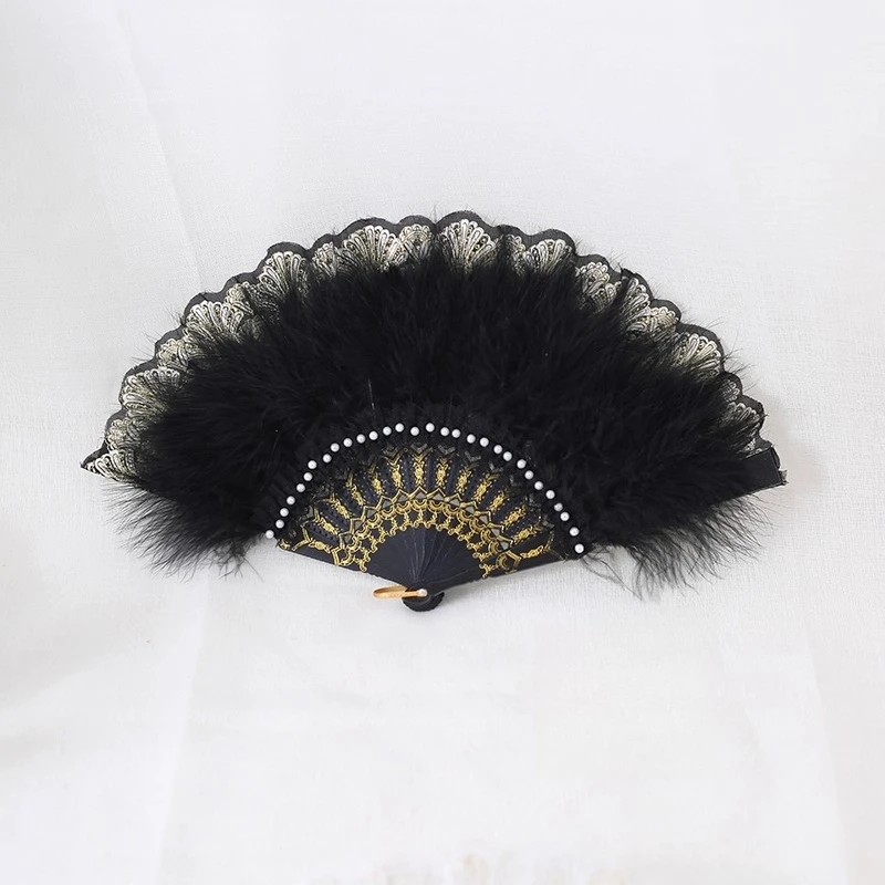 

Лолита перо кружево жемчуг ретро веер цветок свадьба великолепный чайная вечеринка манга выставка реквизит для фотосессии