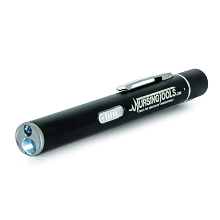 Dual Beam Penlight for Nurses, Students and Medical Doctors - USB LED Rechargeable w/Pupil Gauge and 4 cm Measurements