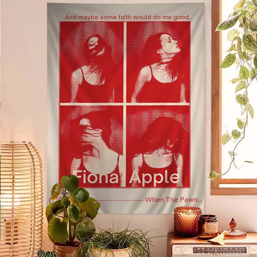 

Fiona Apple Anime Tapestry Hippie Flower Wall Carpets Dorm Decor Wall Hanging Home Decor