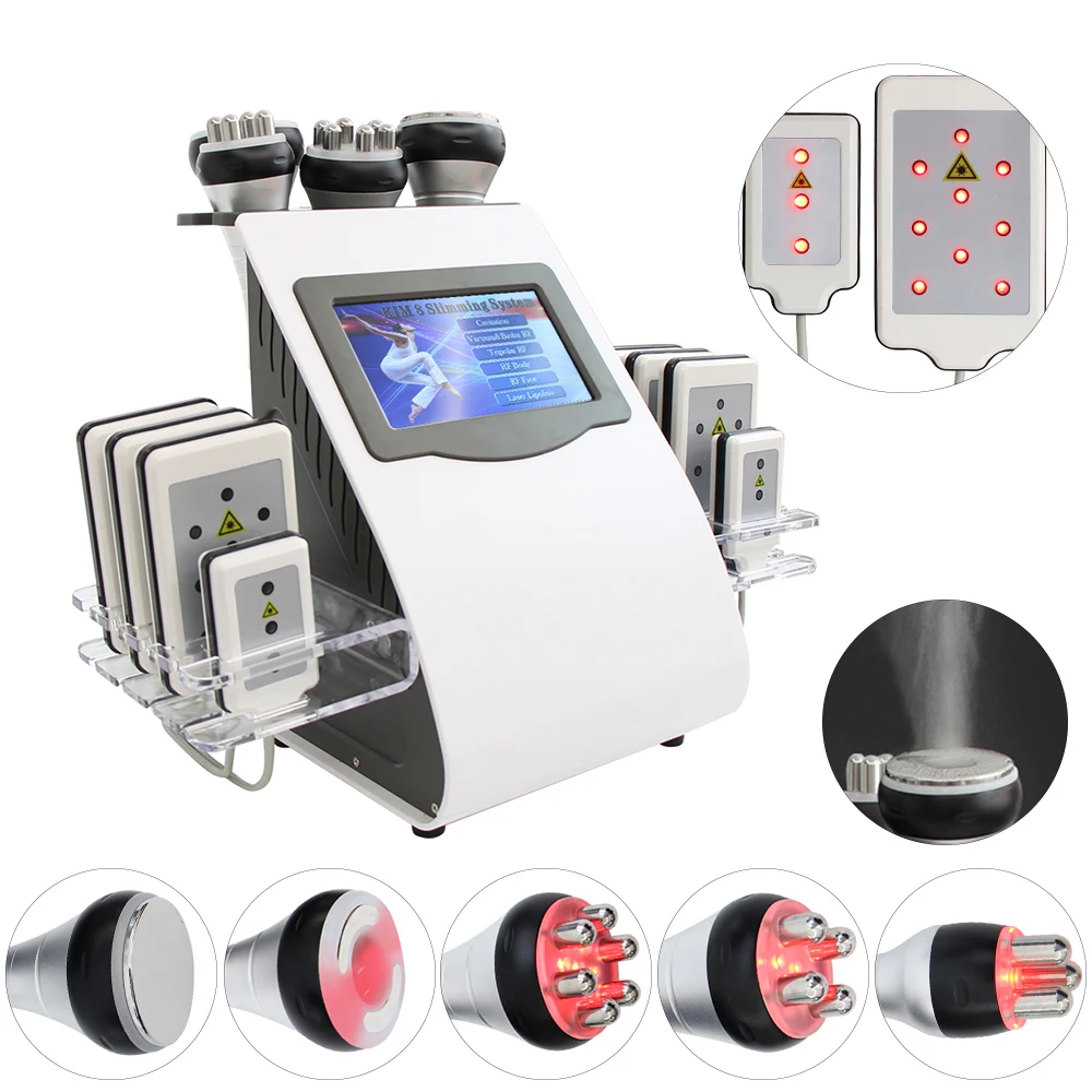 

6 in 1 Vacuum Massage Machine 40K Ultrasonic Cavitation Anti-cellulite Body Slimming Shaping Skin Tighten Face Lifting Care Tool