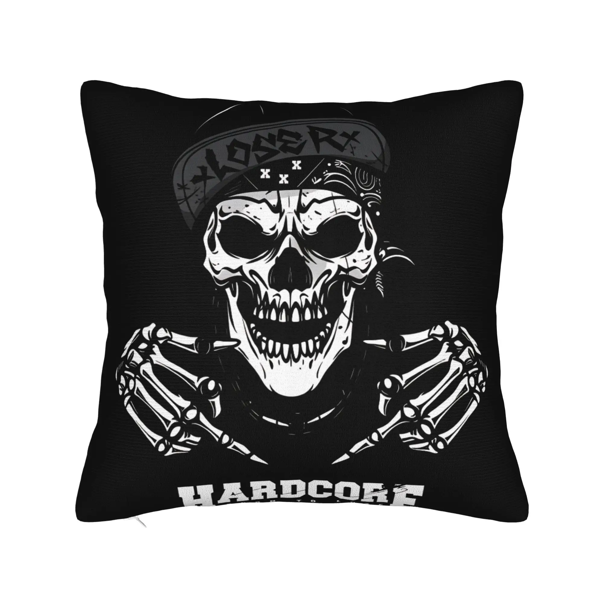 Black Grey Skull Face Día de los Muertos Pillow Case  Soft Pillow Cover For Living Room Sofa Morden Pillowcases
