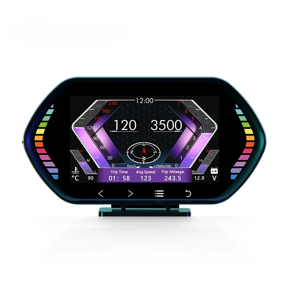 F12 Car HUD Digital Speedometer GPS OBD2 Gauge Head up Display with Slope Meter and Water Temperature Function Head-up Display