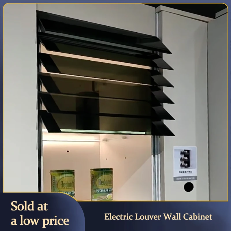 Electric Upward Flip Glass Door Wall Hanging Cabinet Display Rack Roller Shutter Smart Sensor Touch Lift Storage Organizer 276