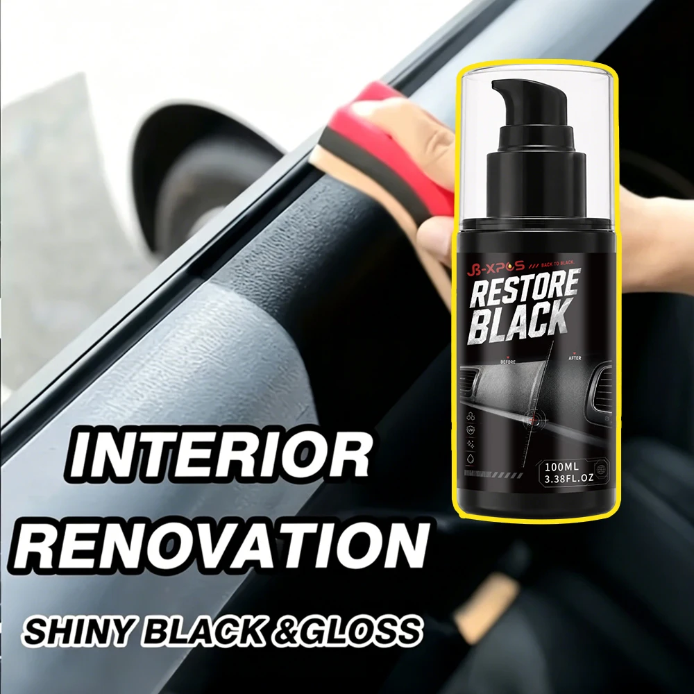 Car Plastic Renovate Spray Dashboard Leather Seat Door Panel Color Texture Polish Protection Long Lasting YT2010