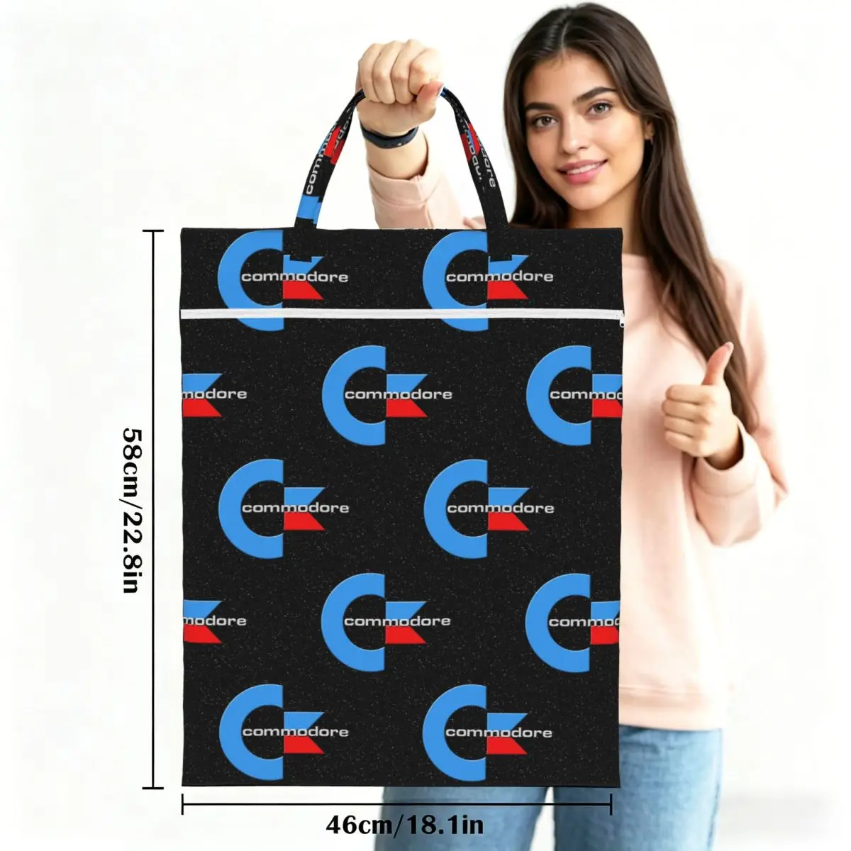 Commodore 64 Go Back To Your Childhood Travel Laundry Bag Waterproof Reusable Dirty Clothes Pouch Yoga Vacation Washing Basket