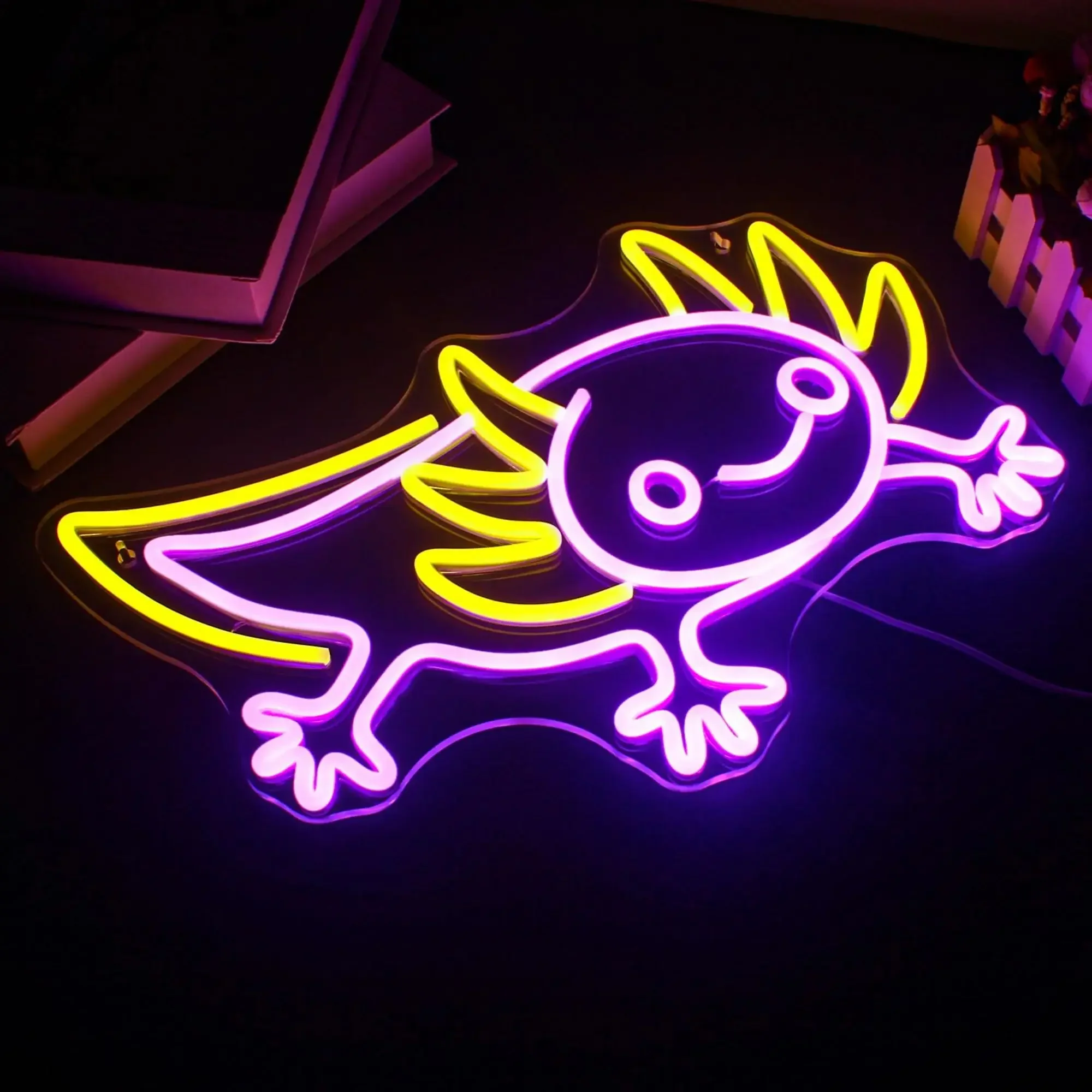 Axolotl Neon Sign, USB LED Light for Wall Decor Adorable Ambiance in Bedroom, Game Room Perfect Gift for Amphibian Enthusiasts