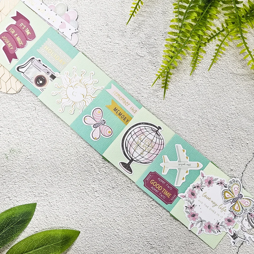 Kreative Papierschnittformen mit Blumenmuster und Goldfolie für Scrapbooking, Journaling und DIY-Kartenherstellung – Detail 2