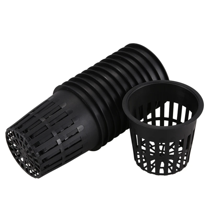 Hot 30 Pack 4 Inch Net Cups Slotted Mesh Wide Lip Filter Plant Net Pot Bucket Basket For Hydroponics