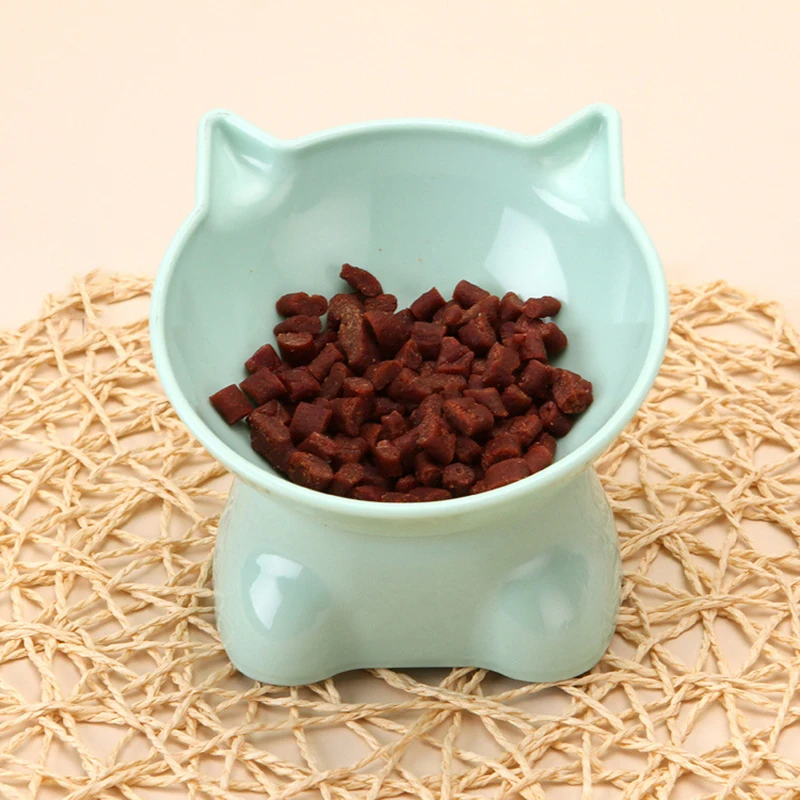 

Pet Cat Food Bowl Tilt High Bottom Neck Protector Antichoking Dog And Cat Water Plastic Bowl Antidumping Dog Feeding Supplies