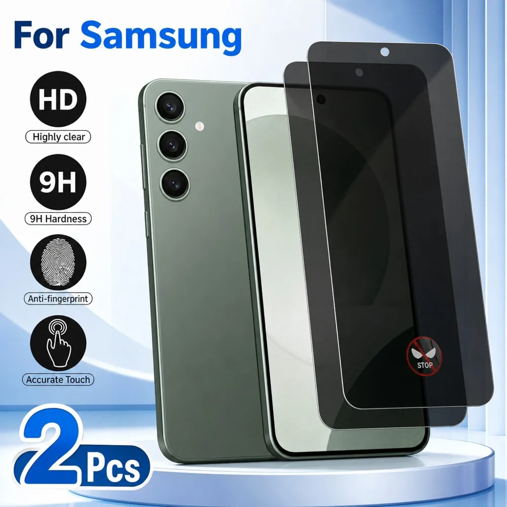 2PCS Anti Spy Tempered Glass For Samsung Galaxy S26 Ultra S26+ S26 Privacy Glass For Samsung Galaxy S25 Ultra S25+ S25 S25 FE