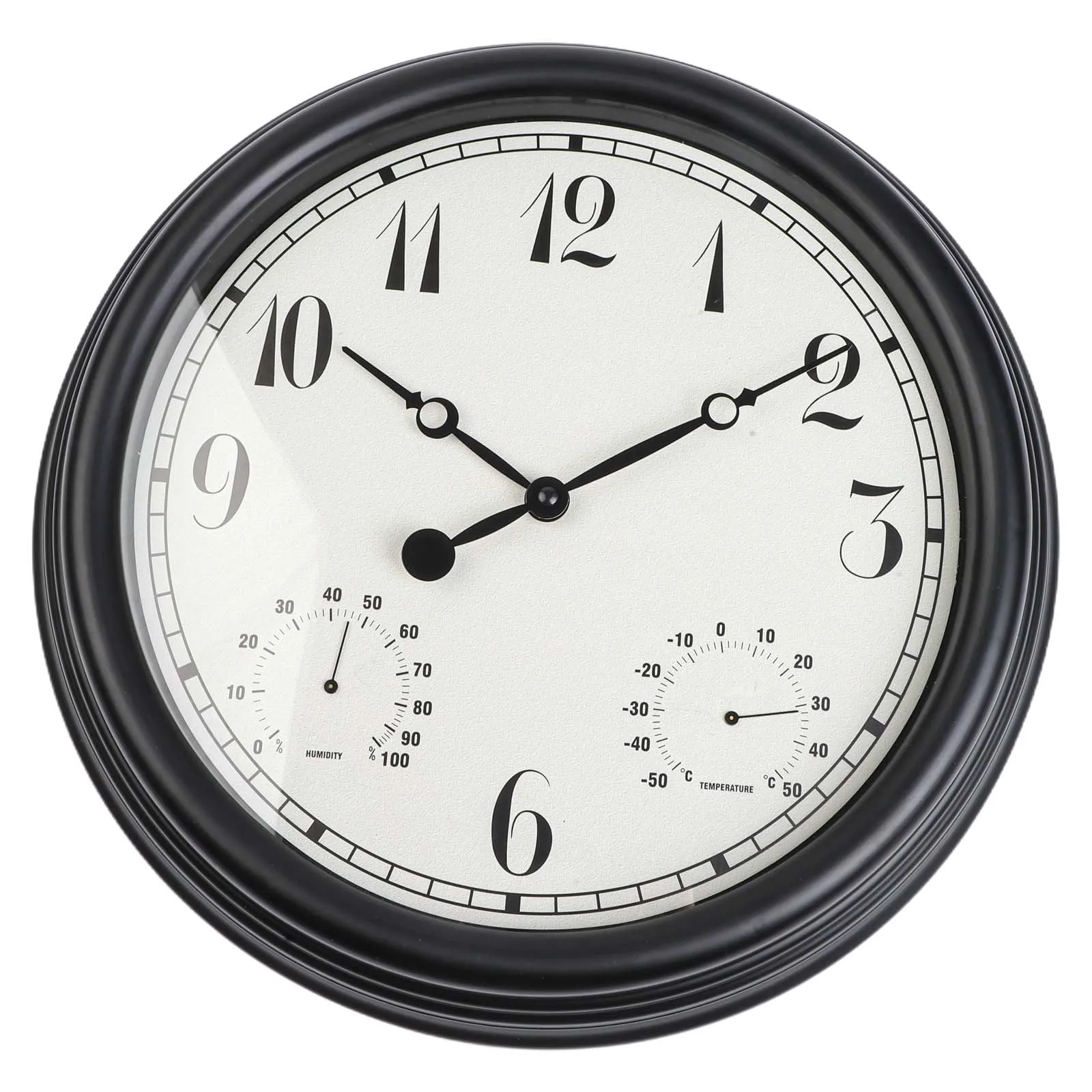 For Patio Pool Outdoor Clock with Analog Thermometer Hygrometer Waterproof Design Silent Operation Rust Resistant Frame