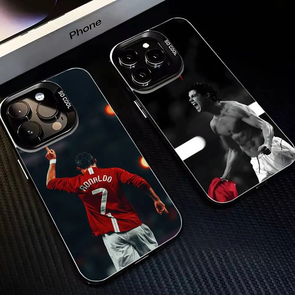 

CR7 C-Cristiano R-Ronaldo Phone Case For iPhone 16,15,14,13,12,11,Mini,Pro,MAX Black Matte Shockproof Cover